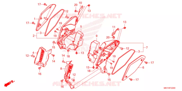 OUIES DE RADIATEUR Honda MOTO 650 CB 2021  CB650RAM