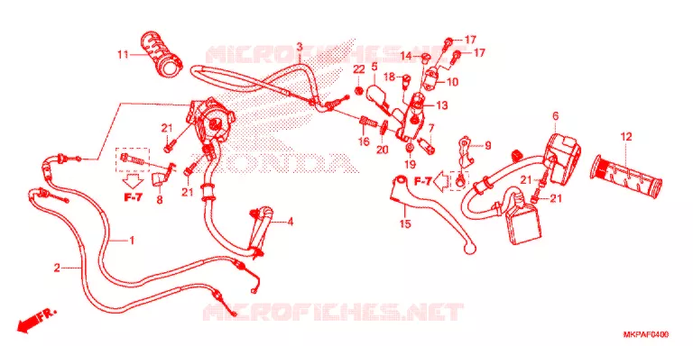 LEVIER DE GUIDON - CABLE - COMMODO Honda MOTO 500 CBR 2021  CBR500RAM