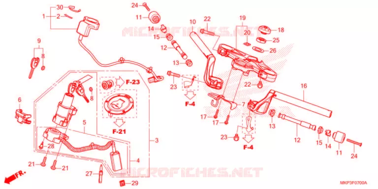 GUIDON - TE DE FOURCHE Honda MOTO 500 CBR 2021  CBR500RAM