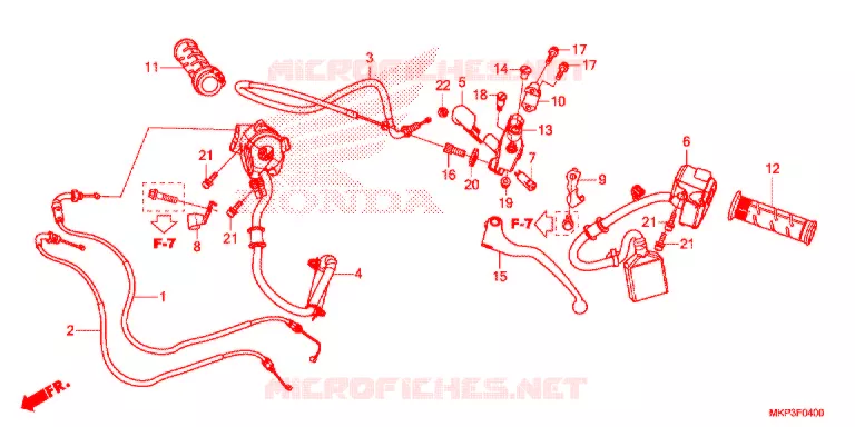 LEVIER DE GUIDON - CABLE - COMMODO Honda MOTO 500 CBR 2021  CBR500RAM