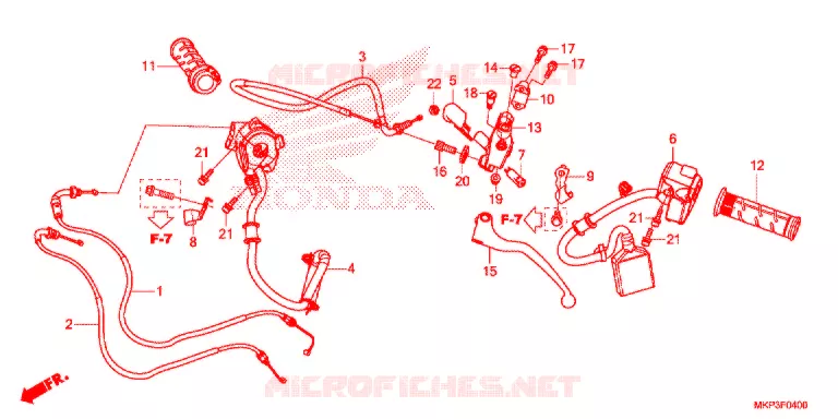 LEVIER DE GUIDON - CABLE - COMMODO Honda MOTO 500 CBR 2021  CBR500RAM