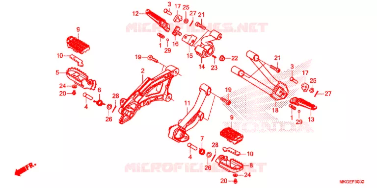 REPOSE PIED Honda MOTO 500 REBEL 2021  CMX500AM