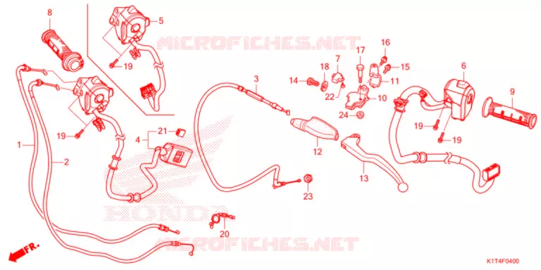 LEVIER DE GUIDON - CABLE - COMMODO Honda MOTO 300 CRF 2021  CRF300LRAM