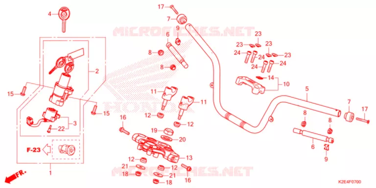 GUIDON - TE DE FOURCHE Honda MOTO 125 CT 2021  CT125AM