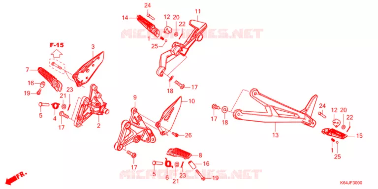 REPOSE PIED Honda MOTO 250 CBR 2021  CBR250S3AL_2J