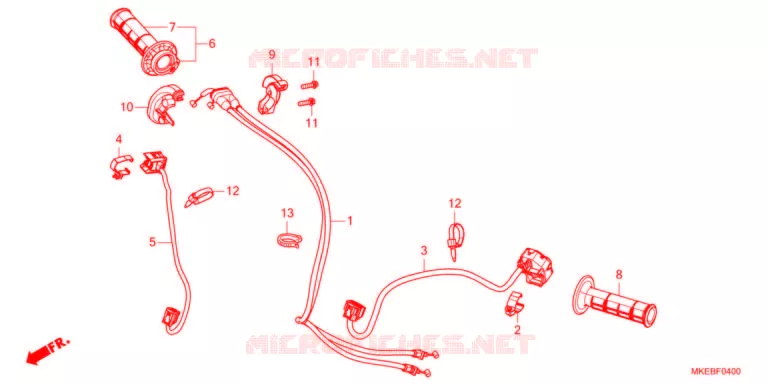 LEVIER DE GUIDON - CABLE - COMMODO Honda MOTO 450 CRF 2021  CRF450RXM