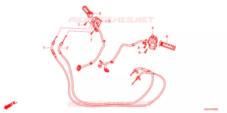 COMMODOS - POIGNEES - CABLES Honda SCOOTER 250 FORZA 2022  NSS250AM