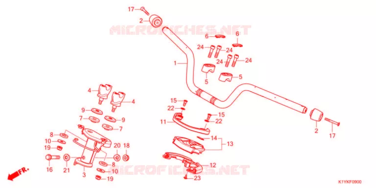 GUIDON - CARENAGE Honda SCOOTER 125 PCX 2022  WW125HVM