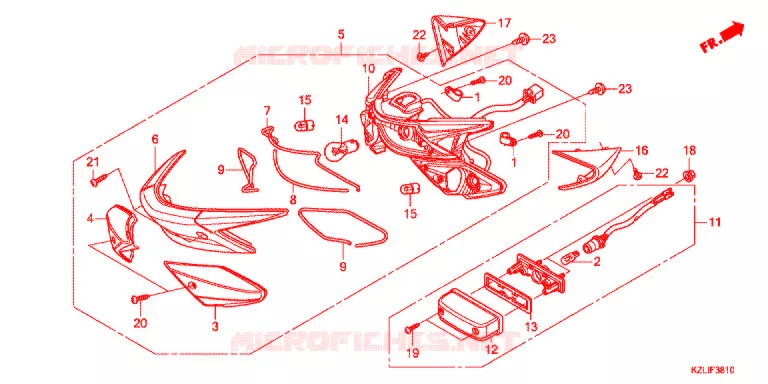 FEUX ARRIERE Honda SCOOTER 110 SPACY 2017  NSC110CC