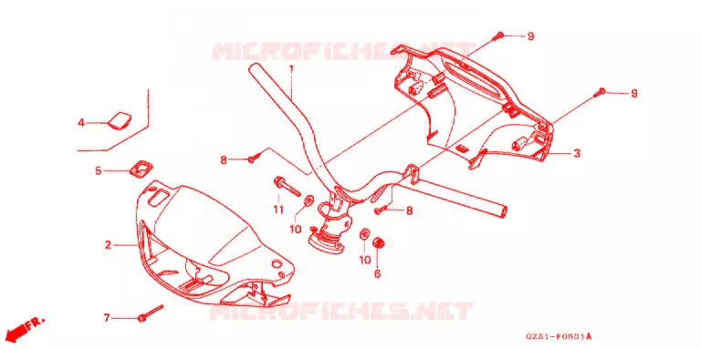 POIGNEE/REVETEMENT DE GUIDON (SZ50P/R/T) Honda SCOOTER 50 TACT 1996  SZ50T_II