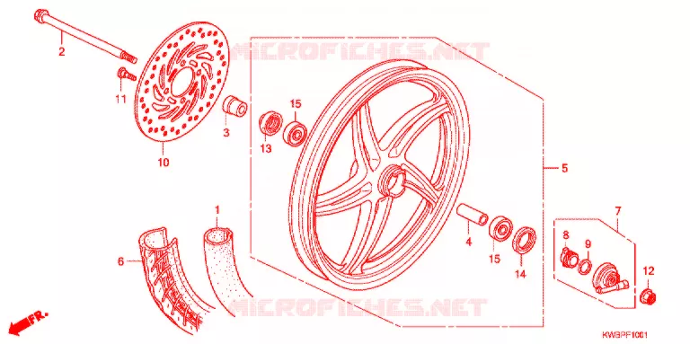 ROUE AVANT (AFP110CS) Honda MOTO 110 WAVE 2010  AFP110CSA