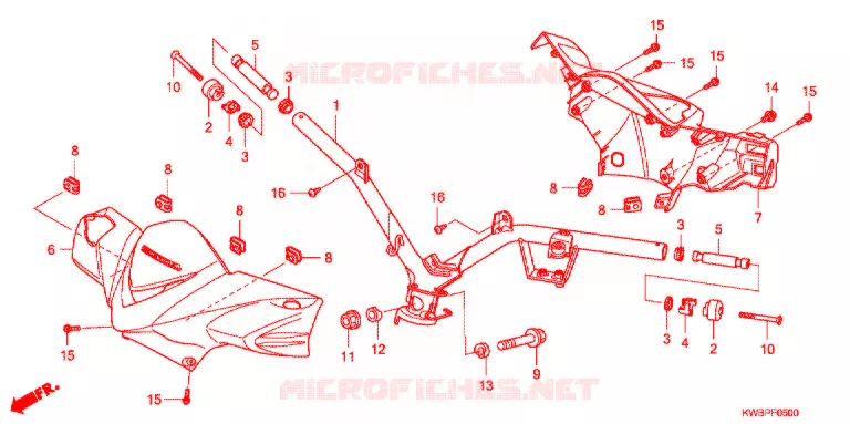 GUIDON - CARENAGE Honda MOTO 110 WAVE 2012  AFP110SA