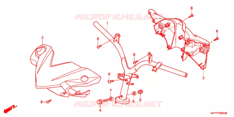 GUIDON - CARENAGE Honda SCOOTER 110 BEAT 2009  ANC110CBP9