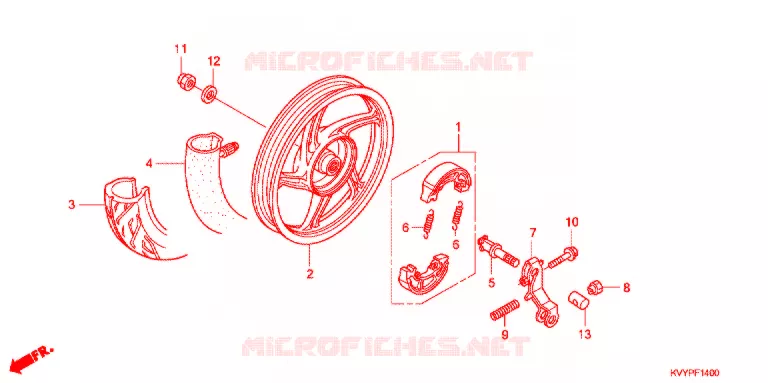ROUE ARRIERE (ANC110CBP/ACC110CB/CS) Honda SCOOTER 110 BEAT 2012  ACC110CSC