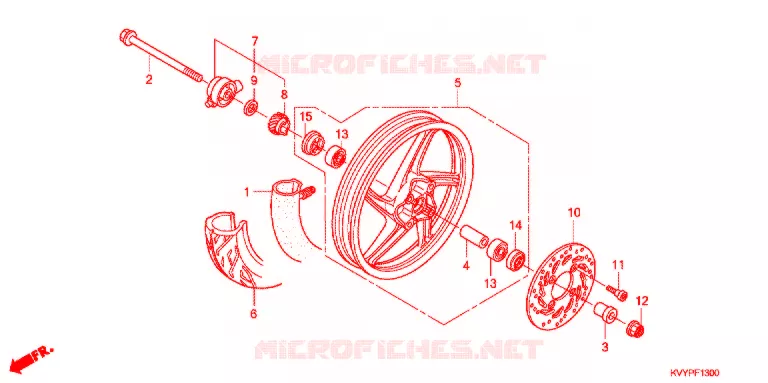 ROUE AVANT (ANC110CBP/ACC110CB/CS) Honda SCOOTER 110 BEAT 2013  ACC110CSC