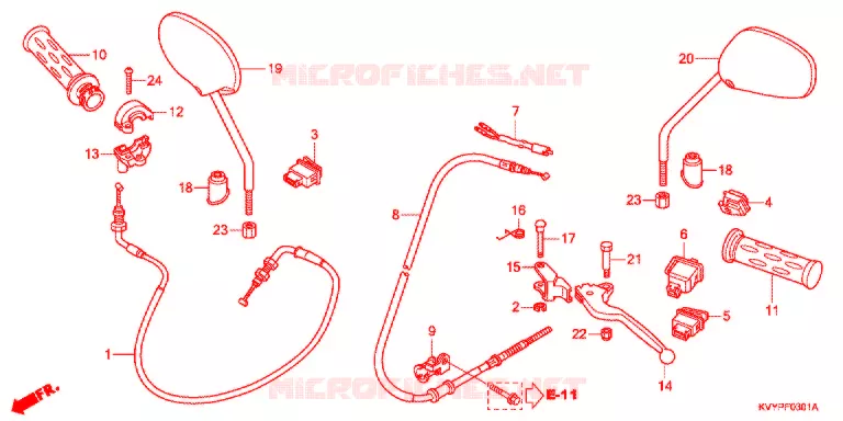 LEVIER DE GUIDON/COMMUTATEUR/CABLE (ANC110CSP/ACC110CS/S) Honda SCOOTER 110 BEAT 2009  ANC110CSP9