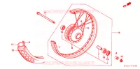 ROUE AVANT (FREIN A TAMBOUR AVANT) pour Honda WAVE 100 de 2006