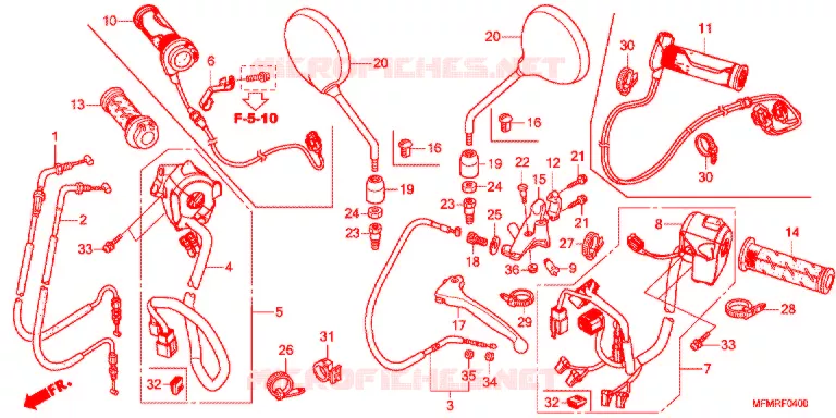 LEVIER DE GUIDON - CABLE - COMMODO Honda MOTO 400 CB 2021  CB400AL
