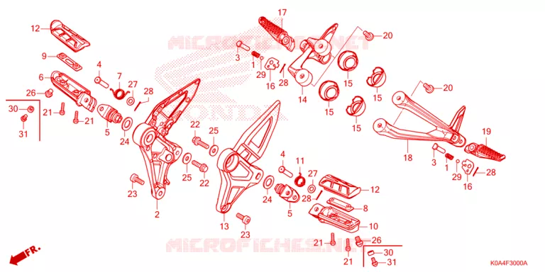 REPOSE PIED Honda MOTO 300 CB 2021  CBF300NAM
