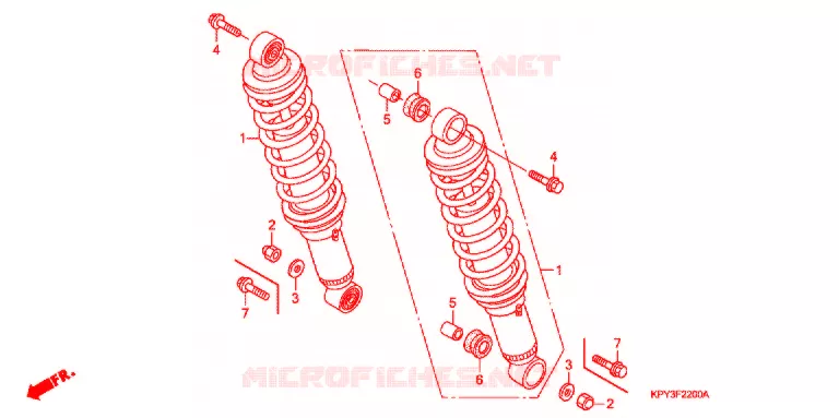 AMORTISSEUR ARRIERE Honda MOTO 110 XRM 2004  CFT110M3