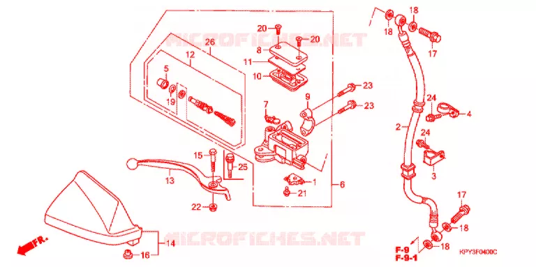 MAITRE CYLINDRE DE FREIN AVANT Honda MOTO 110 XRM 2004  CFT110M3
