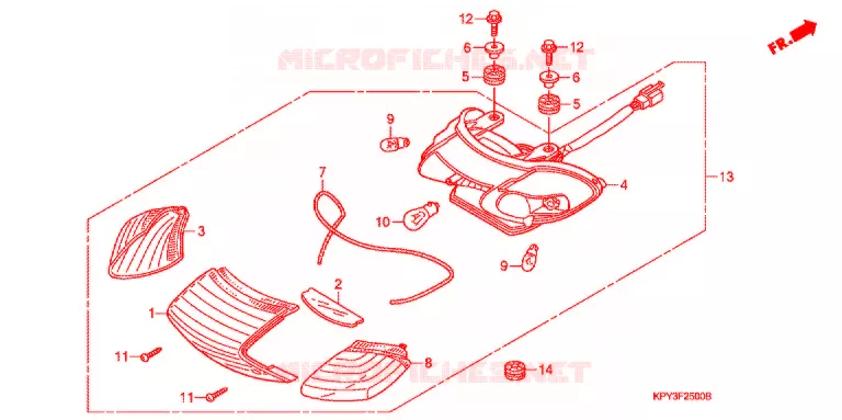 FEUX COMBINES ARRIERE (1) Honda MOTO 110 XRM 2003  CFT110M4