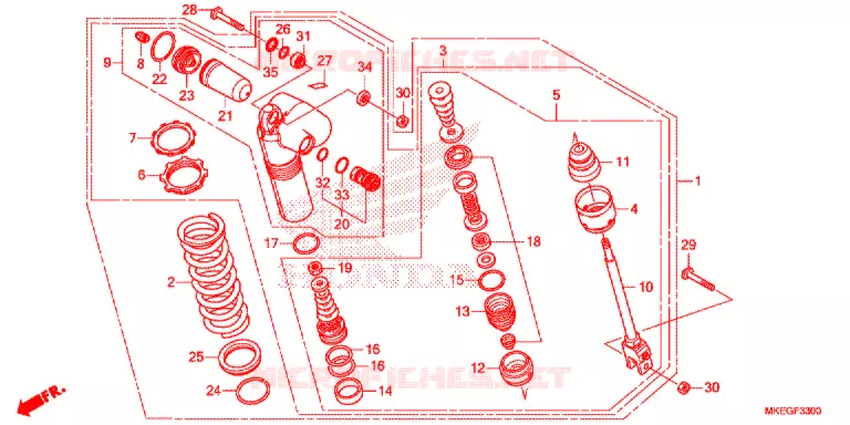 AMORTISSEUR ARRIERE Honda MOTO 450 CRF 2020  CRF450LL