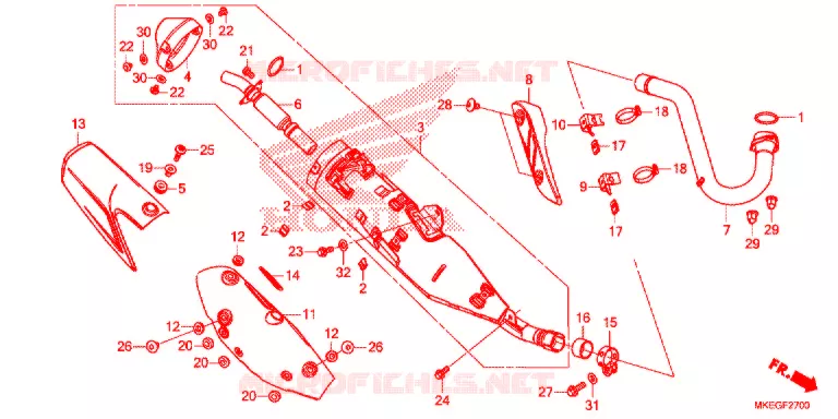 SILENCIEUX D'ECHAPPEMENT Honda MOTO 450 CRF 2020  CRF450LL