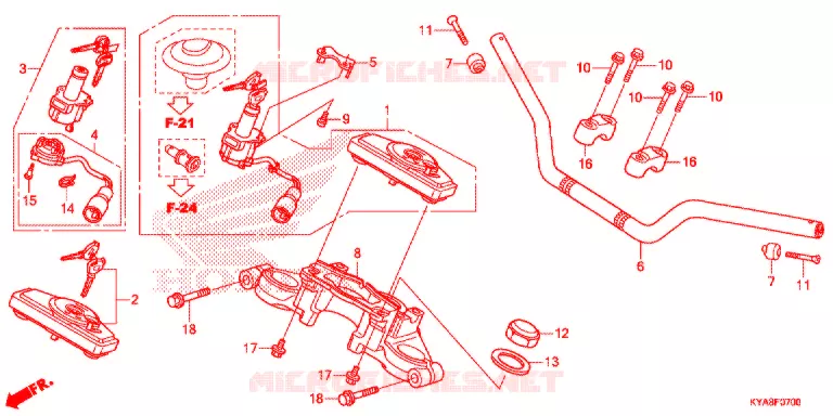 GUIDON - TE DE FOURCHE Honda MOTO 150 TMX 2012  GL150D