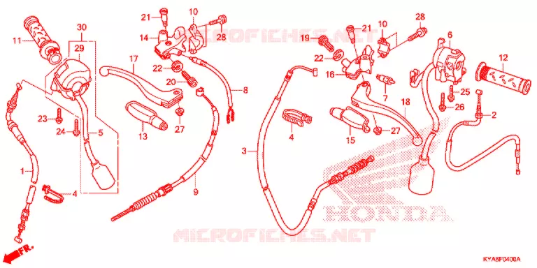 LEVIER DE GUIDON - CABLE - COMMODO Honda MOTO 150 TMX 2015  GL150D