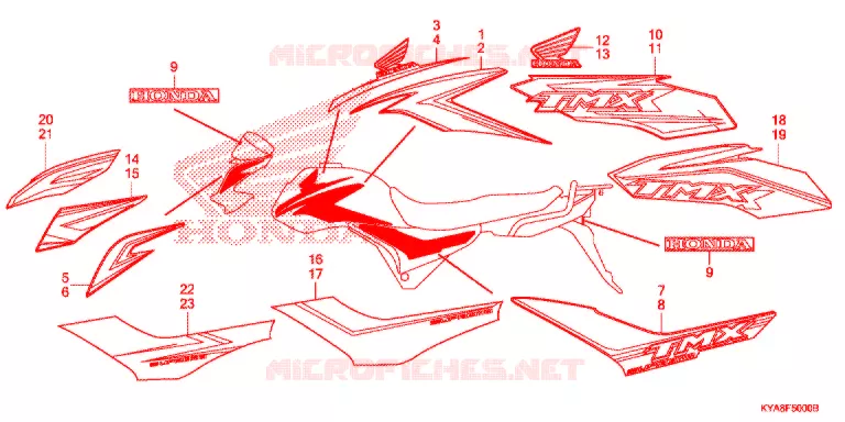 AUTOCOLLANTS Honda MOTO 150 TMX 2021  GL150J