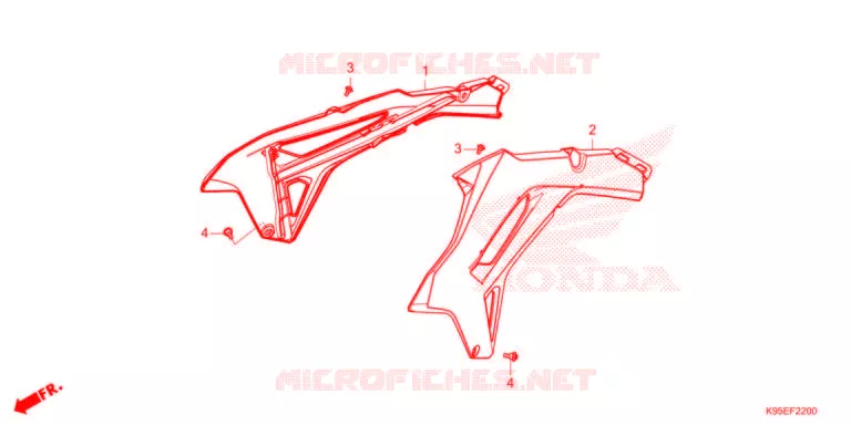 BOUCLIER DE RADIATEUR (CRF250R) Honda MOTO 250 CRF 2022  CRF250RN