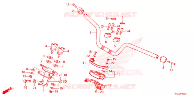 GUIDON - CARENAGE Honda SCOOTER 160 PCX 2024  WW150M