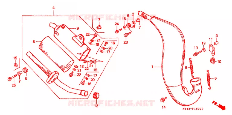 ECHAPPEMENT Honda MOTO 125 CR 1993  CR125RP