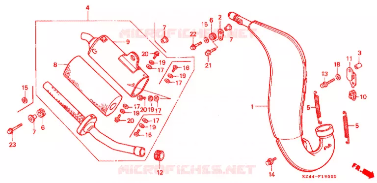 ECHAPPEMENT Honda MOTO 125 CR 1992  CR125RN