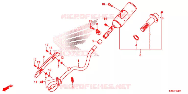SILENCIEUX D'ECHAPPEMENT Honda MOTO 125 CRF 2022  CRF125FN