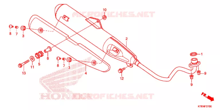 SILENCIEUX D'ECHAPPEMENT Honda MOTO 110 EX5 2021  NBC110MCDL