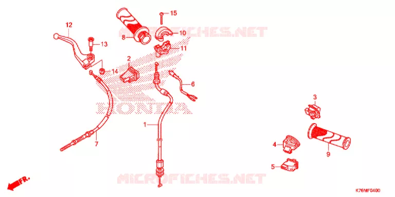 LEVIER DE GUIDON - CABLE - COMMODO Honda MOTO 110 EX5 2020  NBC110MDFL