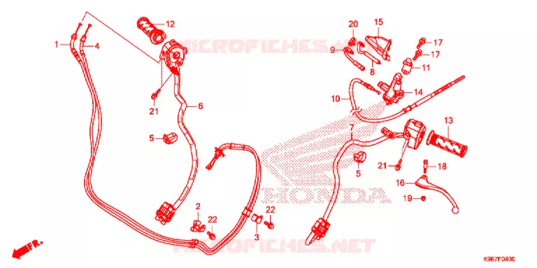 LEVIER DE GUIDON - CABLE - COMMODO Honda SCOOTER 125 PCX 2020  WW125AK
