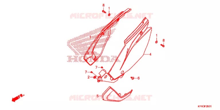 COUVERCLES LATERAUX Honda MOTO 110 CRF 2021  CRF110FM