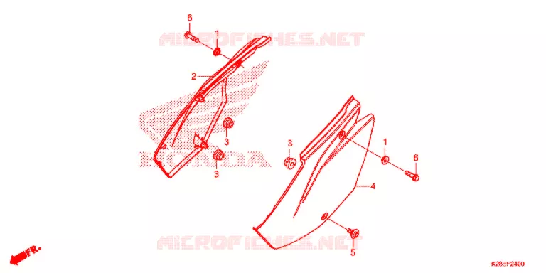 COUVERCLES LATERAUX Honda MOTO 125 CRF 2021  CRF125FM