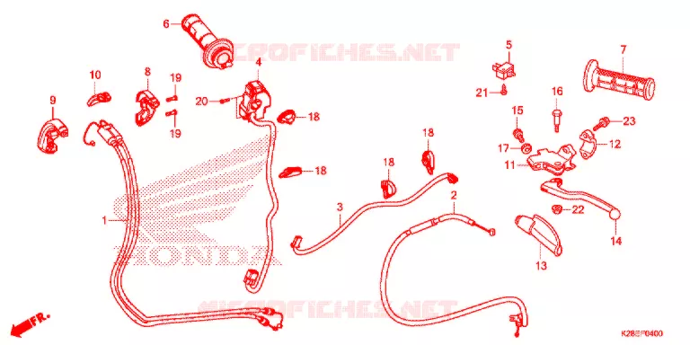 LEVIER DE GUIDON - CABLE - COMMODO Honda MOTO 125 CRF 2021  CRF125FM