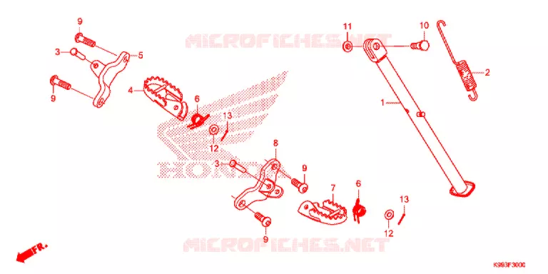 REPOSE PIED - BEQUILLE Honda MOTO 250 CRF 2021  CRF250FM_U