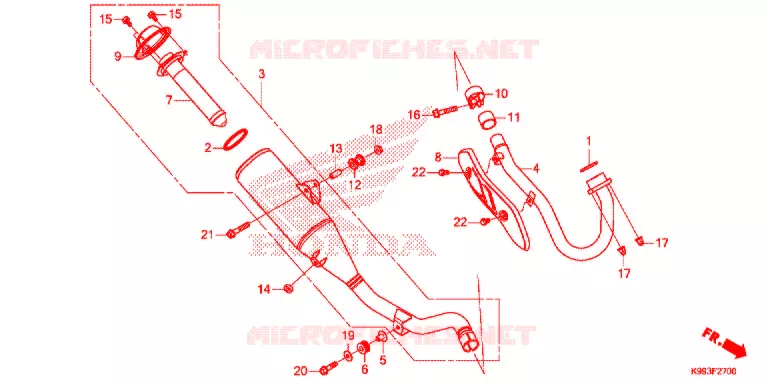 SILENCIEUX D'ECHAPPEMENT Honda MOTO 250 CRF 2021  CRF250FM