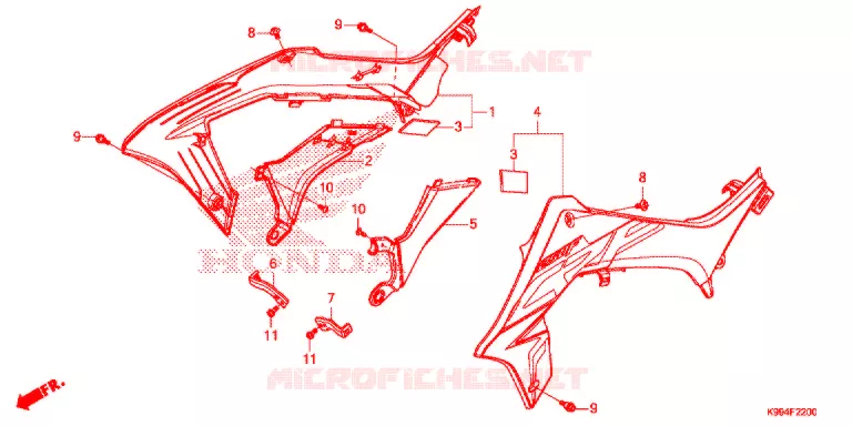 OUIES DE RADIATEUR Honda MOTO 250 CRF 2022  CRF250FN