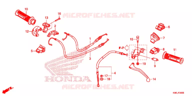 LEVIER DE GUIDON - CABLE - COMMODO Honda SCOOTER 150 WINNER 2019  FS150FAL_V