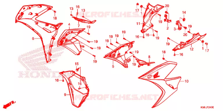 COUVERCLES LATERAUX Honda SCOOTER 150 WINNER 2020  FS150FAL_V
