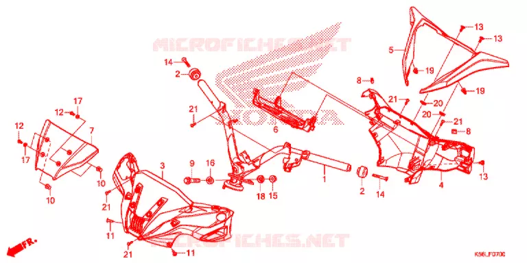 GUIDON - CARENAGE Honda SCOOTER 150 WINNER 2019  FS150FAL_V