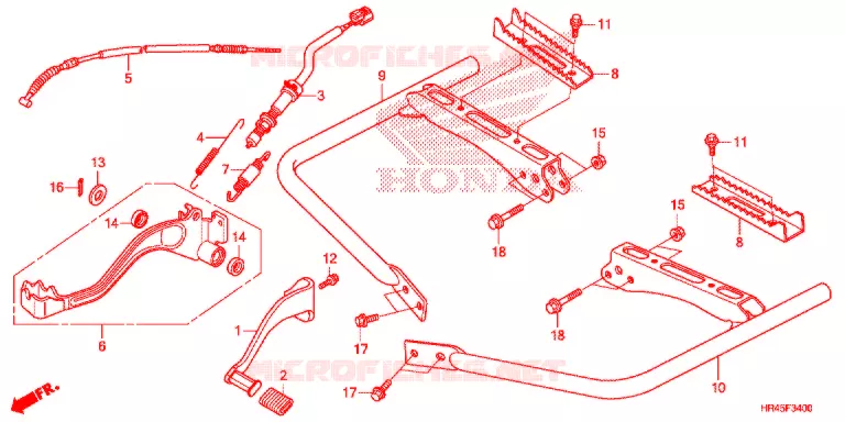 PEDALE - REPOSE PIED Honda ATV 520 FOURTRAX 2021  TRX520FE2M