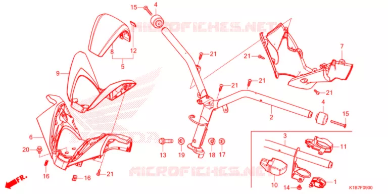 GUIDON - CARENAGE Honda SCOOTER 350 FORZA 2022  NSS350AN